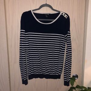 Navy Blue Striped Shirt